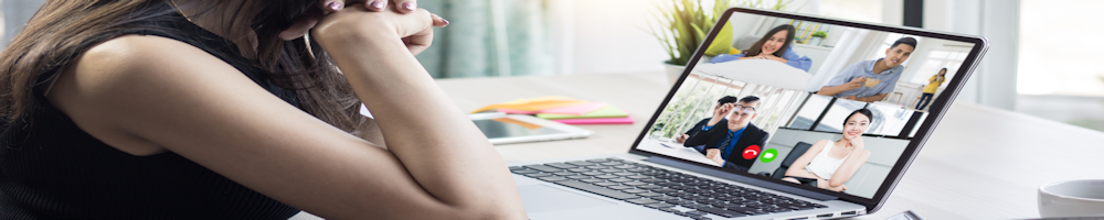 People on computers Working Remotely